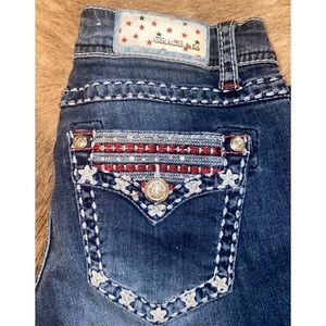 Red white and blue patriotic Grace in LA jeans